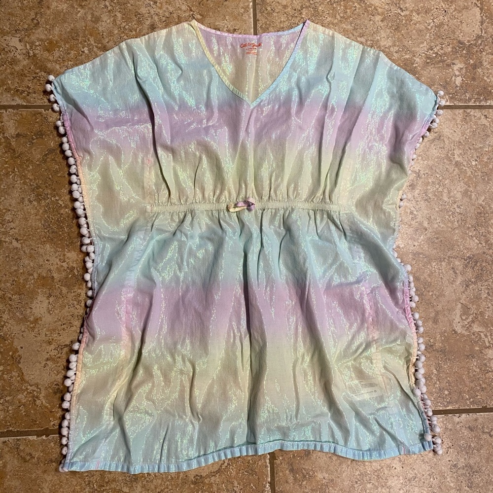 Cat and Jack rainbow pastel swimsuit cover!